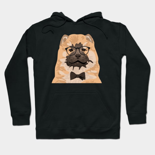 Hipster Chow Chow Dog T-Shirt for Dog Lovers Hoodie by riin92